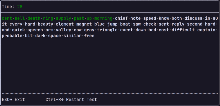 termiType – Terminal Typing Speed Test screenshot